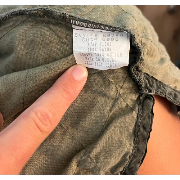 Action Wear USA Quilted Button Up Jacket Olive Green Sz SP - Picture 7 of 9